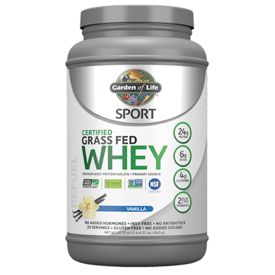 Sport Cert. Grass Fed Whey Van 640 g Curated Wellness