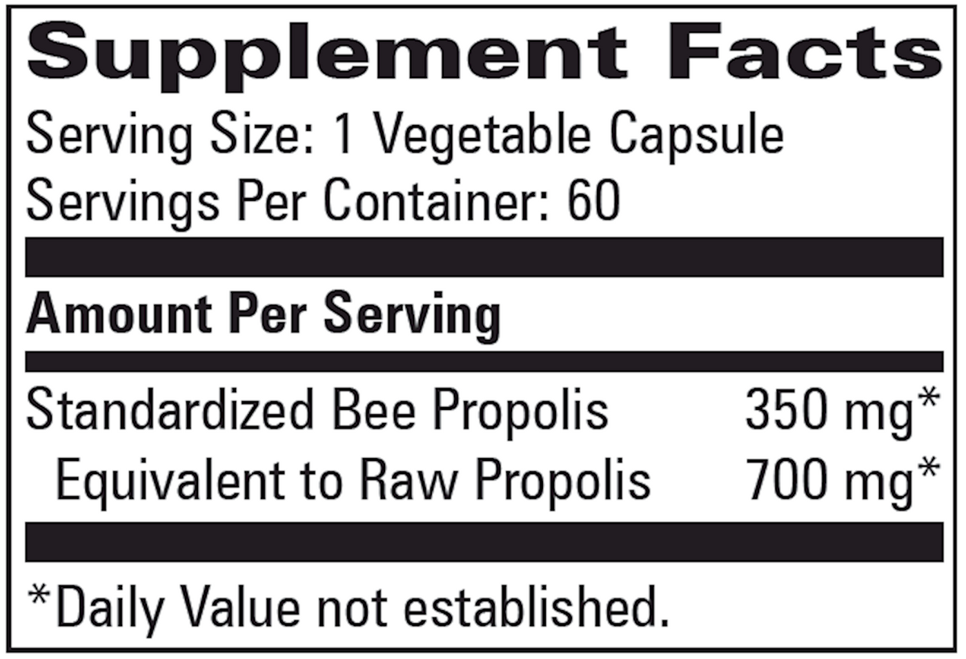 Bee Propolis Standardized 60 caps Curated Wellness