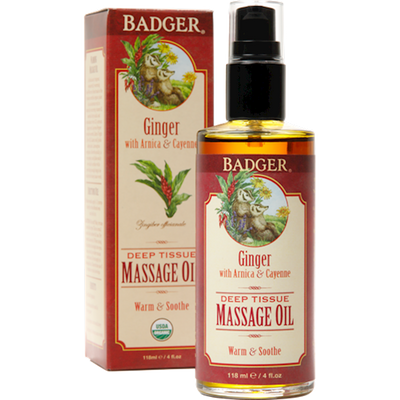 Deep Tissue Massage Oil w/Ginger 4 fl oz Curated Wellness