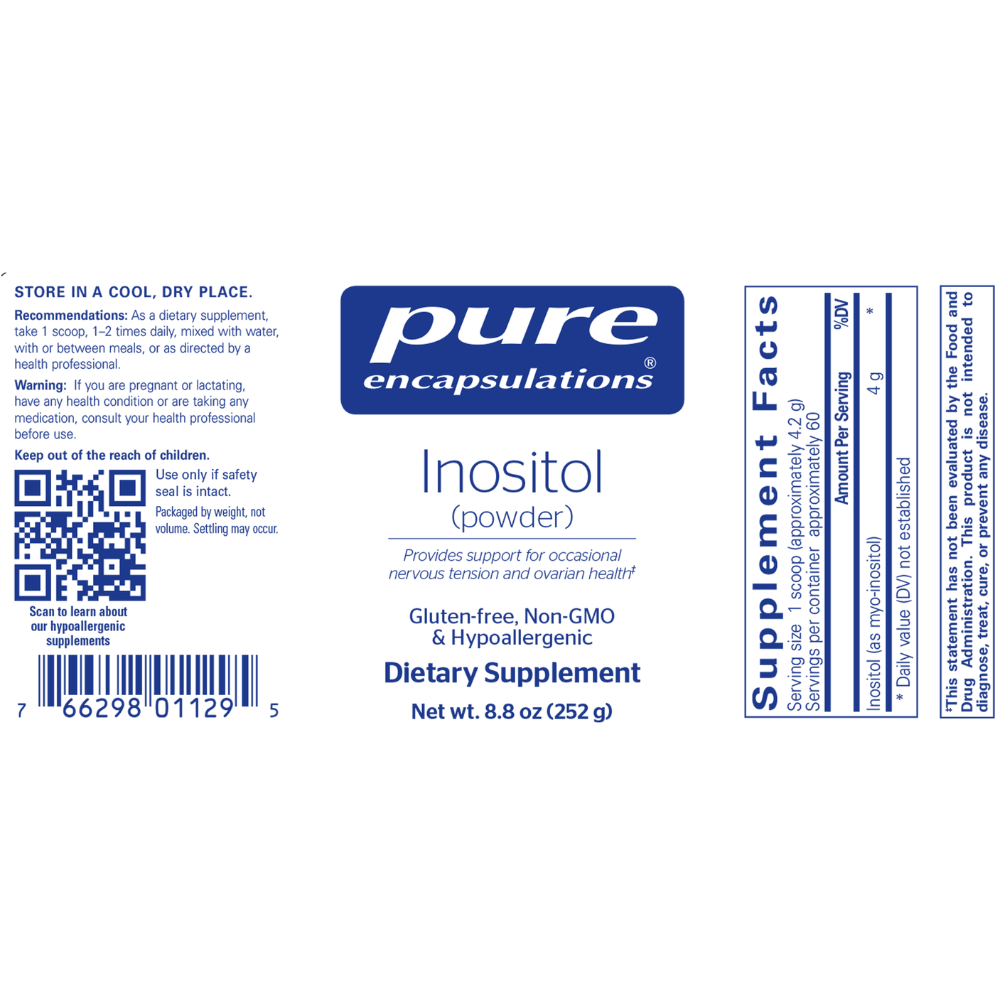 Inositol (powder) 252 gms Curated Wellness