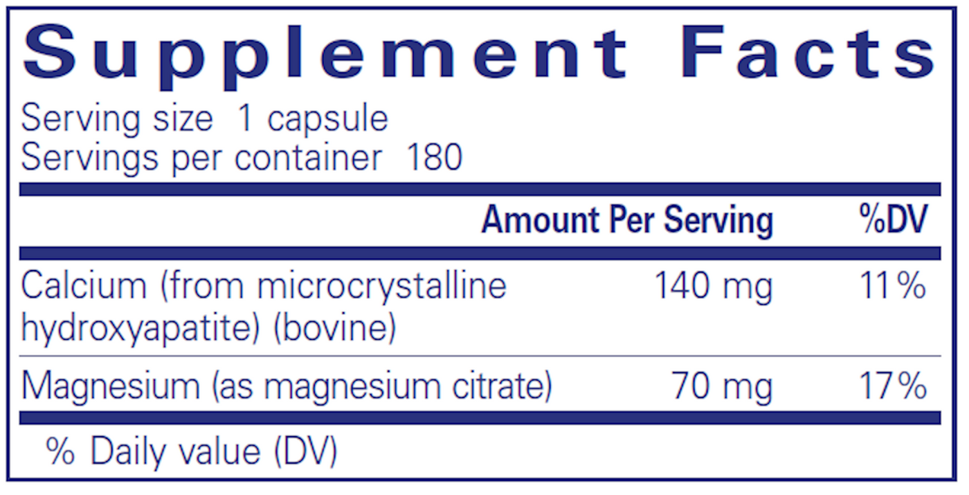 Calcium (MCHA) with Magnesium 180 vcaps Curated Wellness