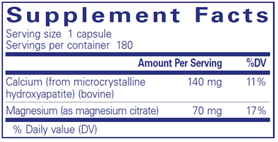 Calcium (MCHA) with Magnesium 180 vcaps Curated Wellness