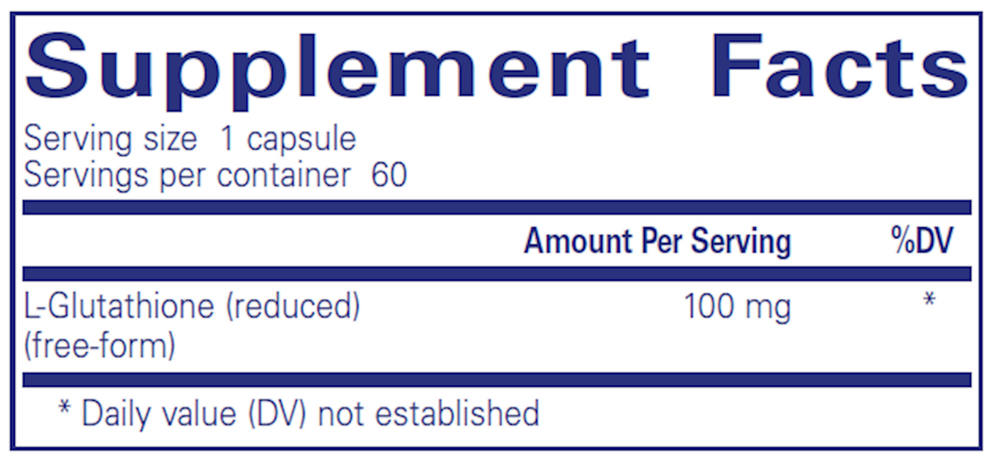 Reduced Glutathione 100 mg 60 vcaps Curated Wellness