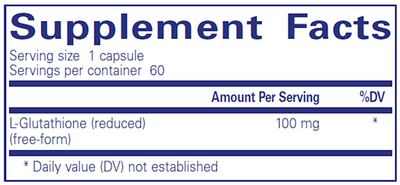 Reduced Glutathione 100 mg 60 vcaps Curated Wellness