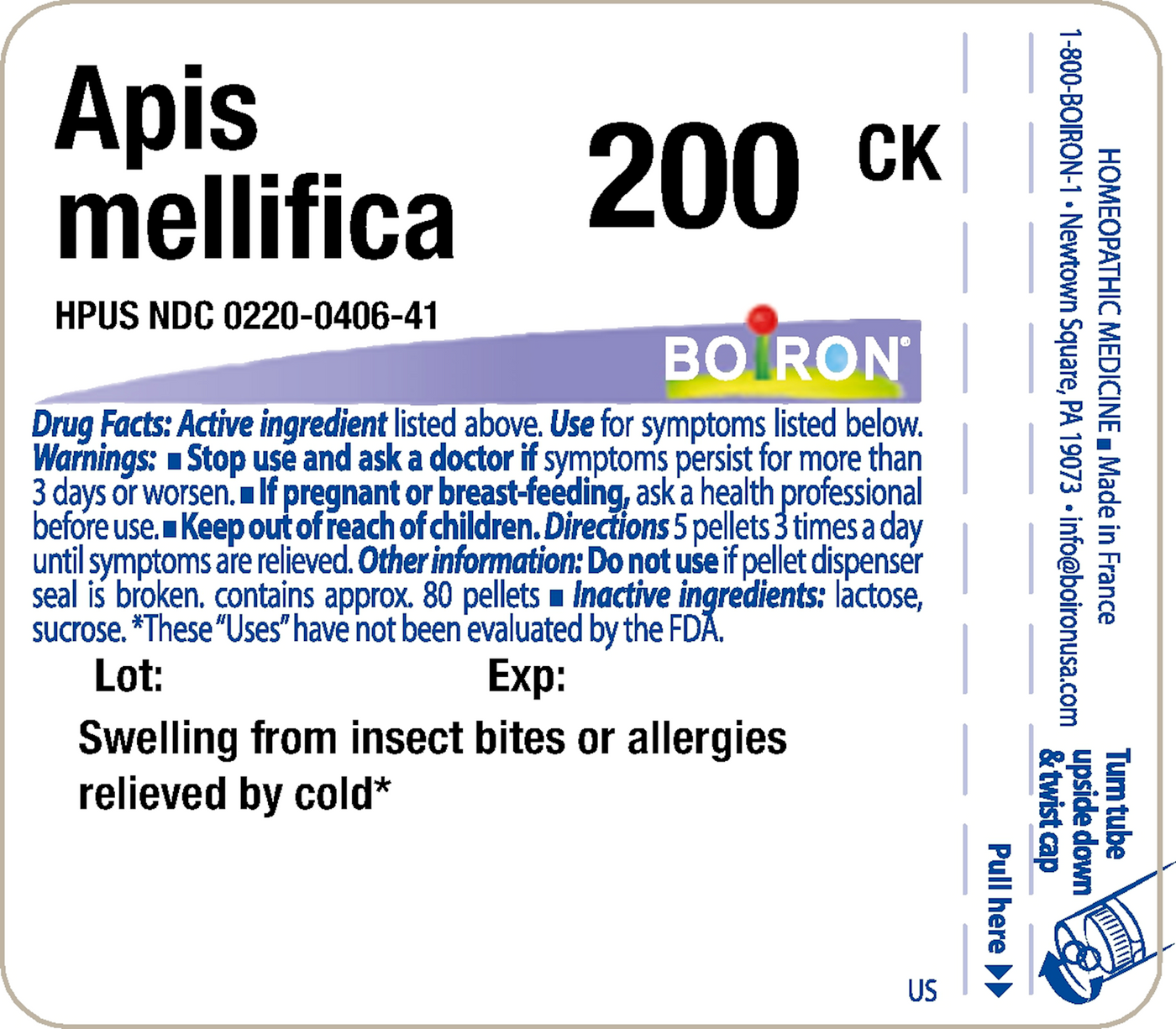 Apis mellifica 200CK 80 plts Curated Wellness