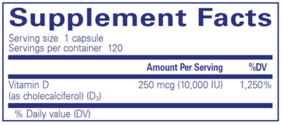 Vitamin D3 10,000 IU 120 vcaps Curated Wellness