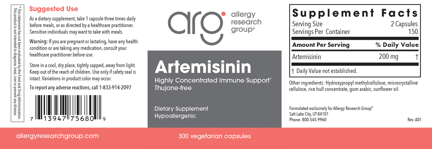 Artemisinin 100 mg 300 caps Curated Wellness