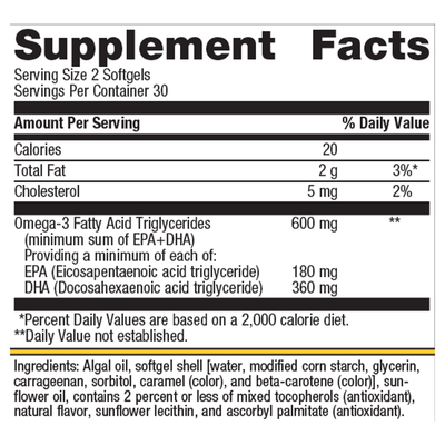 OmegaGenics® Algae Omega-3s 60sg Curated Wellness