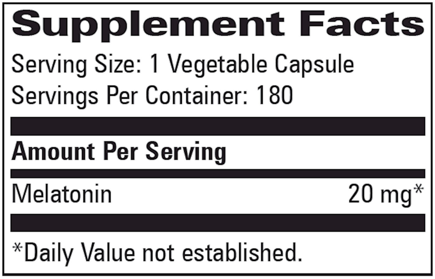 Melatonin 20 mg  Curated Wellness