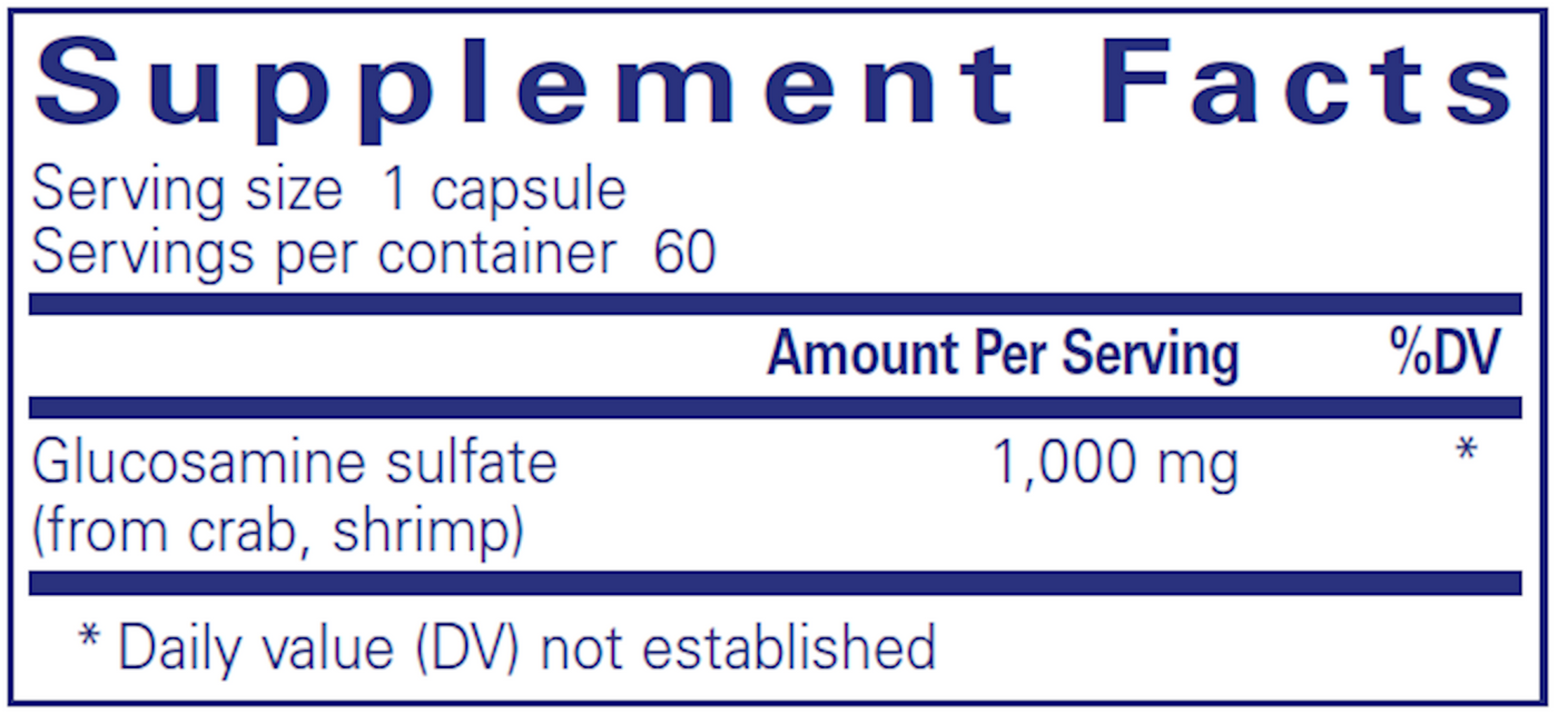 Glucosamine Sulfate 1000 mg 60 vcaps Curated Wellness