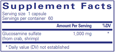 Glucosamine Sulfate 1000 mg 60 vcaps Curated Wellness