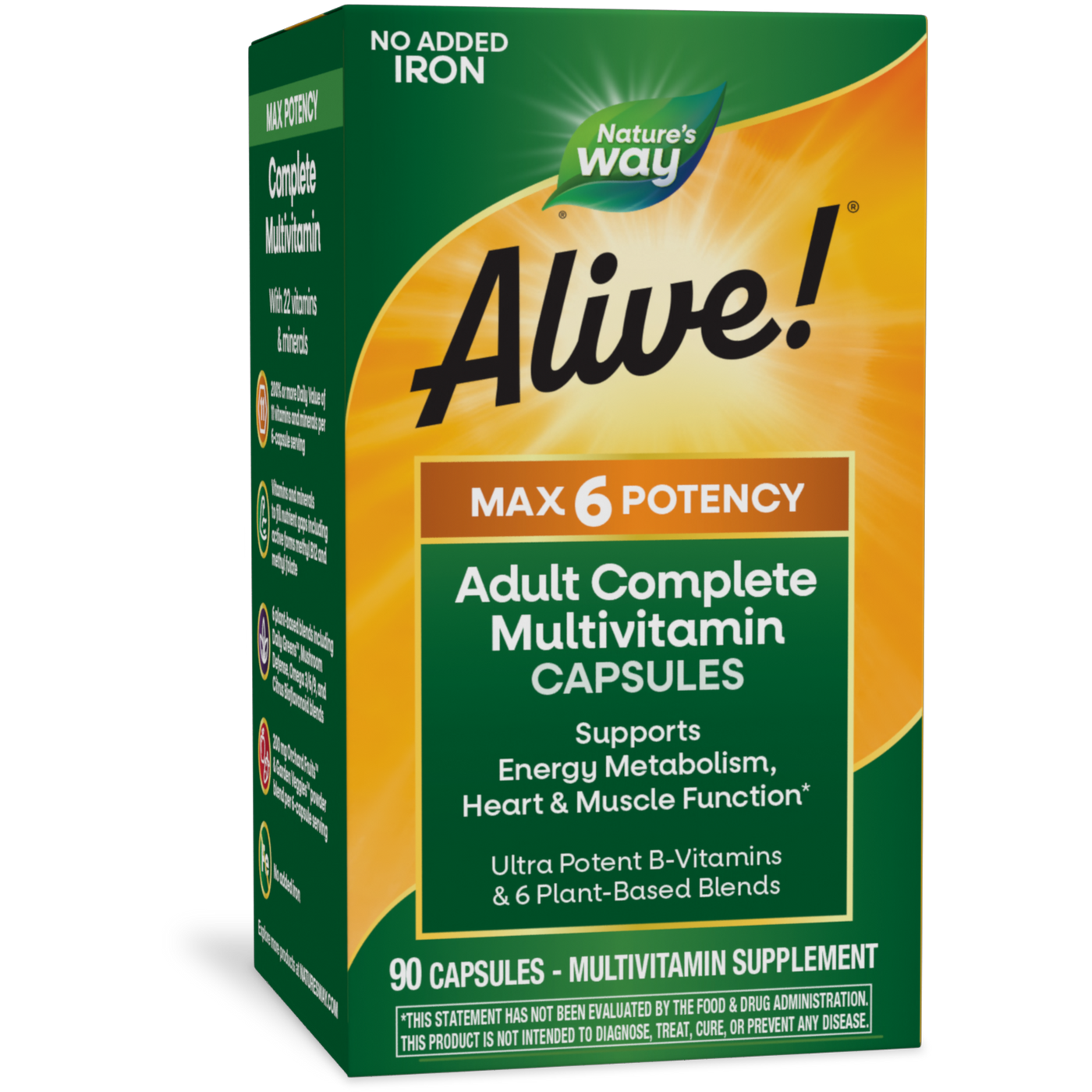 Alive! Max6 Daily (no iron) 90 vcaps Curated Wellness