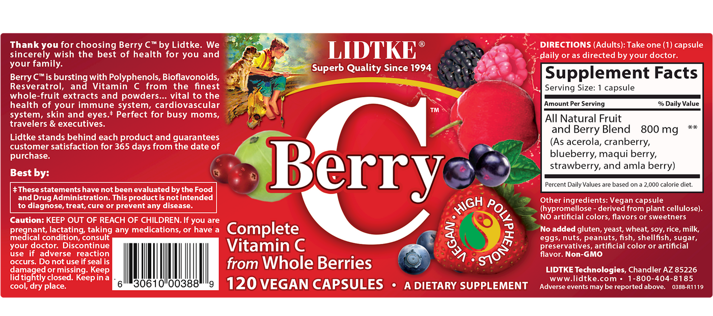 Berry-C 120 vegan caps Curated Wellness