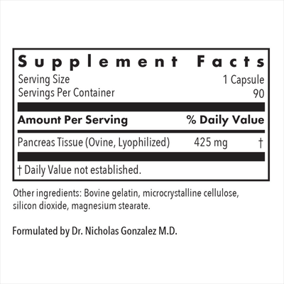 Pancreas Lamb 425 mg 90 vcaps Curated Wellness