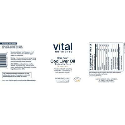 Ultra Pure® Cod Liver Oil 200ml Curated Wellness