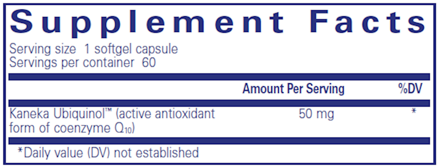 Ubiquinol-QH 50 mg 60 gels Curated Wellness