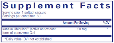 Ubiquinol-QH 50 mg 60 gels Curated Wellness