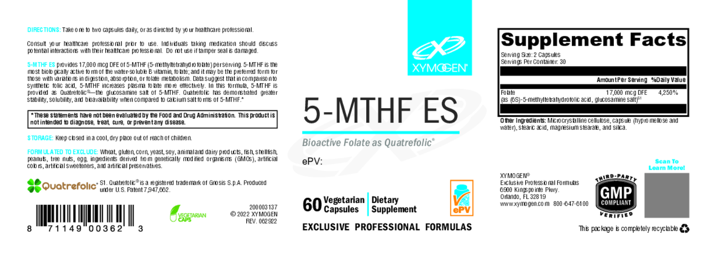 5-MTHF ES 60 Capsules Curated Wellness