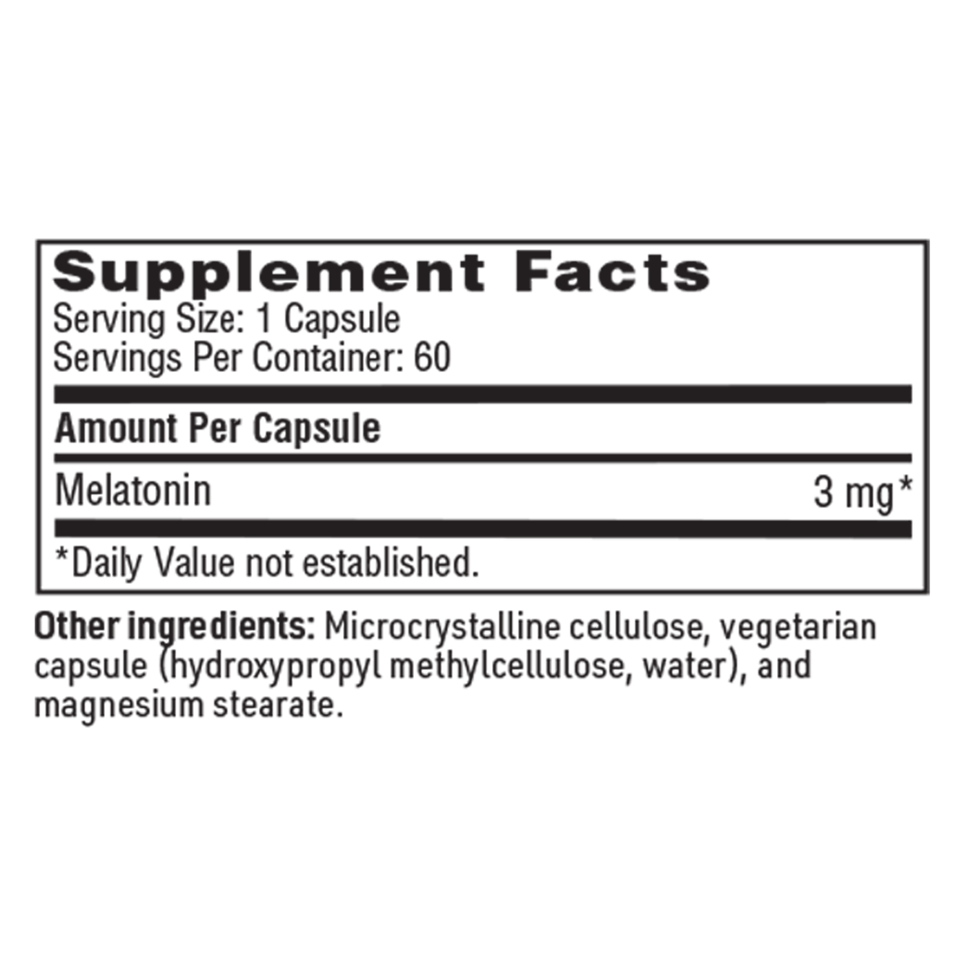 Melatonin 3 mg 60 caps Curated Wellness