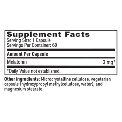 Melatonin 3 mg 60 caps Curated Wellness