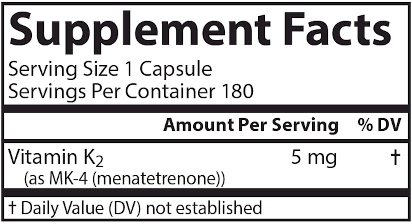 Vitamin K2 5 mg  Curated Wellness