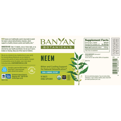 Neem 90 tabs Curated Wellness