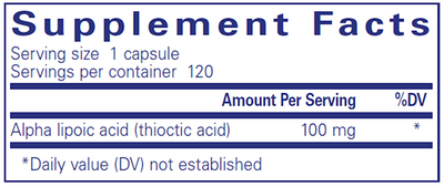 Alpha Lipoic Acid 120 vcaps Curated Wellness