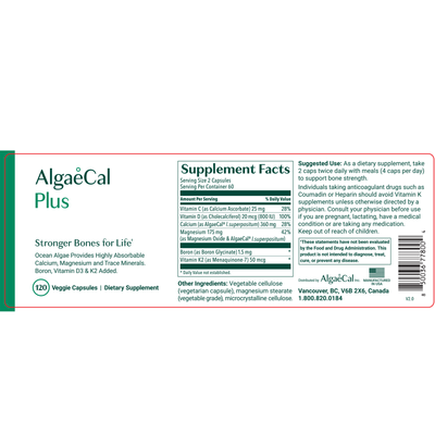 AlgaeCal Plus 120c Curated Wellness