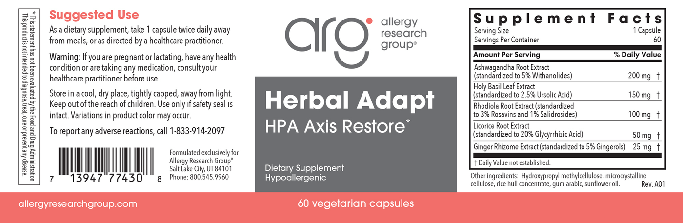 Herbal Adapt HPA Axis Restore  Curated Wellness