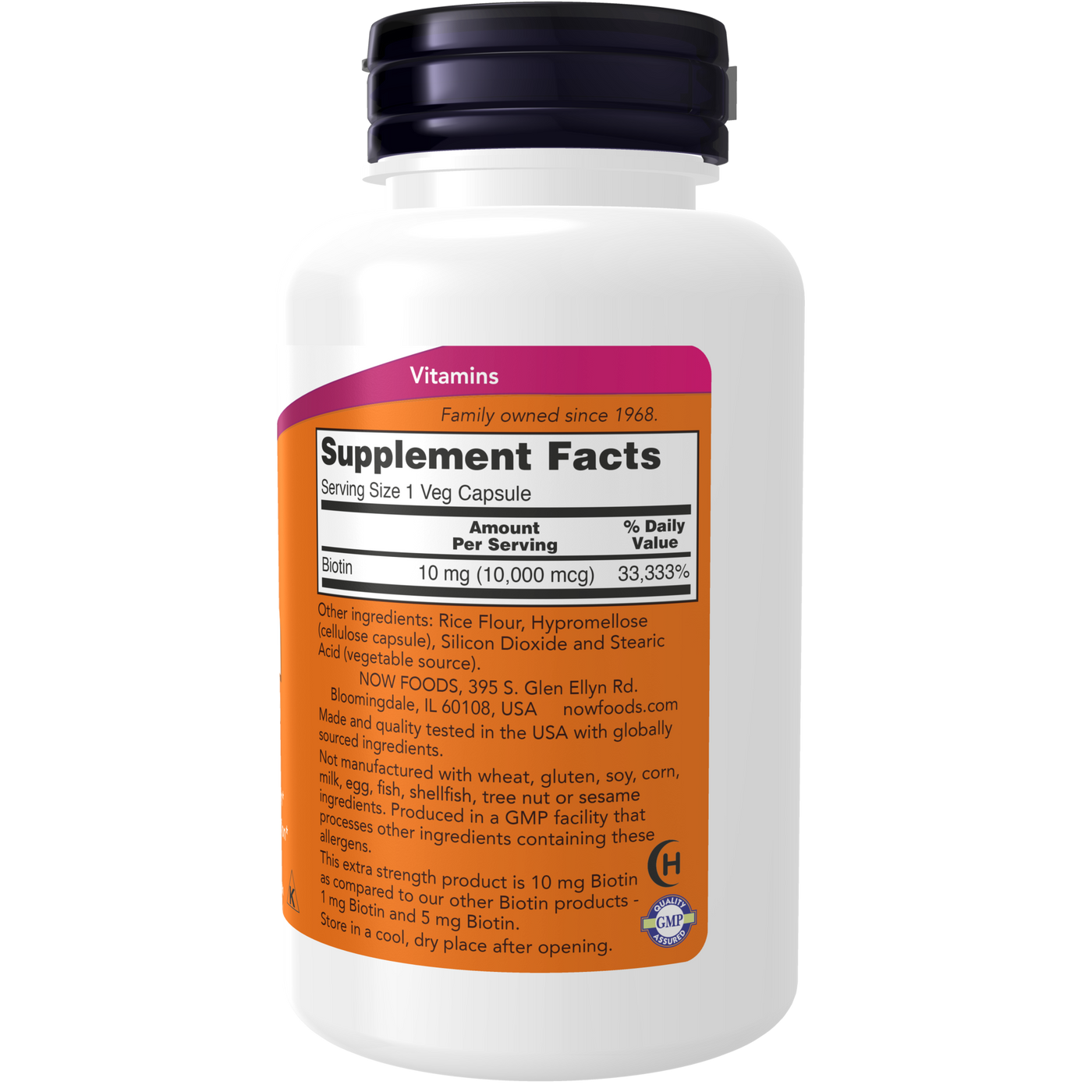 Biotin Extra Strength 10 mg 120 vcaps Curated Wellness