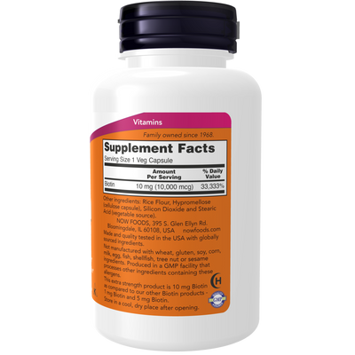 Biotin Extra Strength 10 mg 120 vcaps Curated Wellness