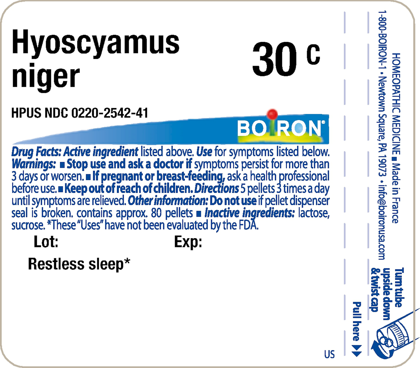 Hyoscyanus Niger 30C 80 plts Curated Wellness