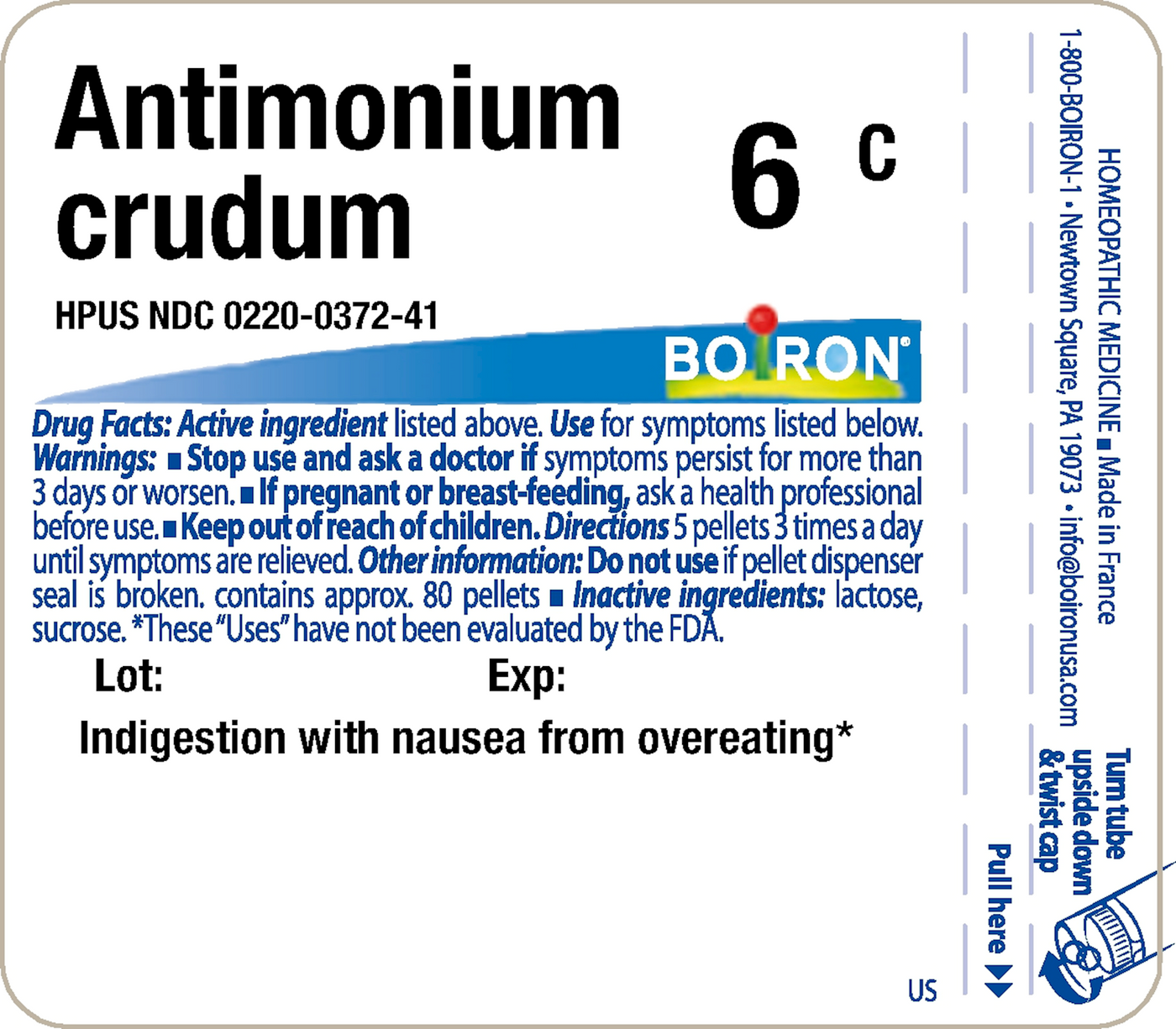 Antimonium crudum 6C 80 plts Curated Wellness