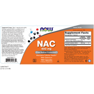 NAC 600 mg 100 vcaps Curated Wellness