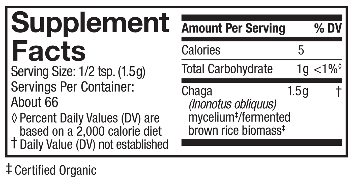 Chaga Powder 100 g Curated Wellness