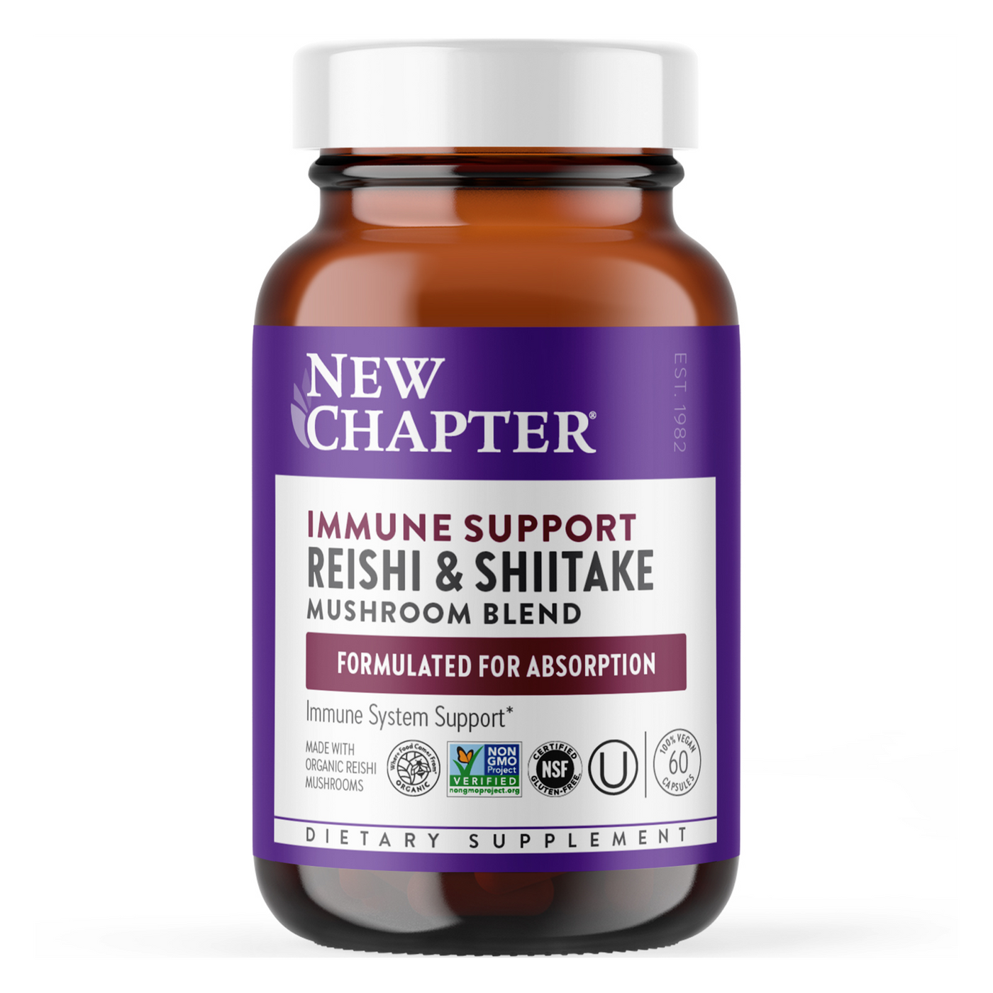 Immune Support Reishi & Shitake 60 caps Curated Wellness