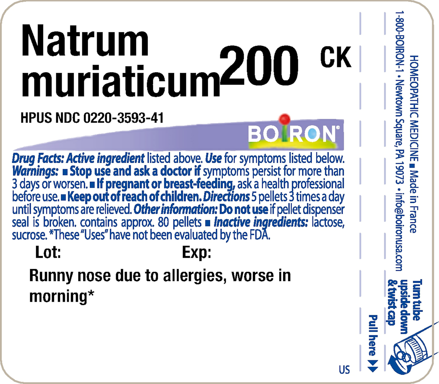 Natrum muriaticum 200CK 80 plts Curated Wellness