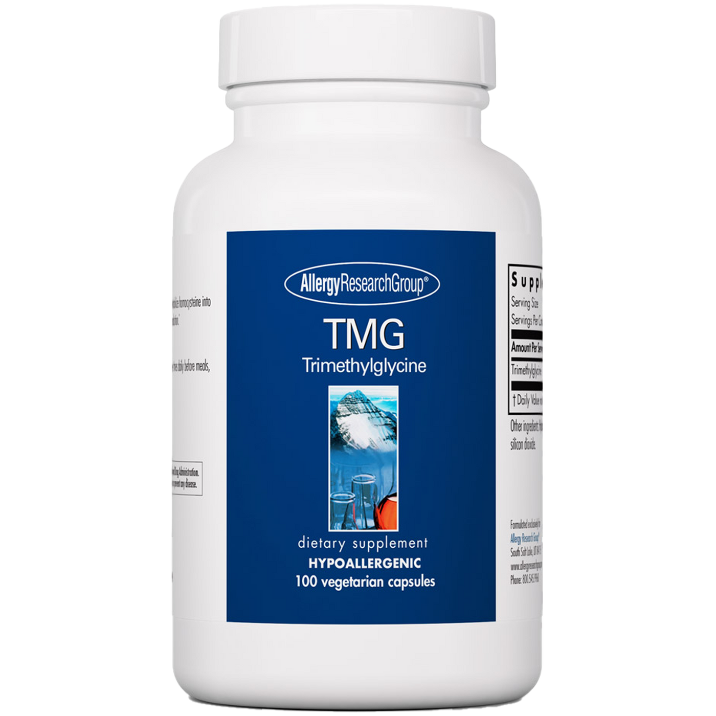 TMG Trimethylglycine 750 mg 100 vcaps Curated Wellness