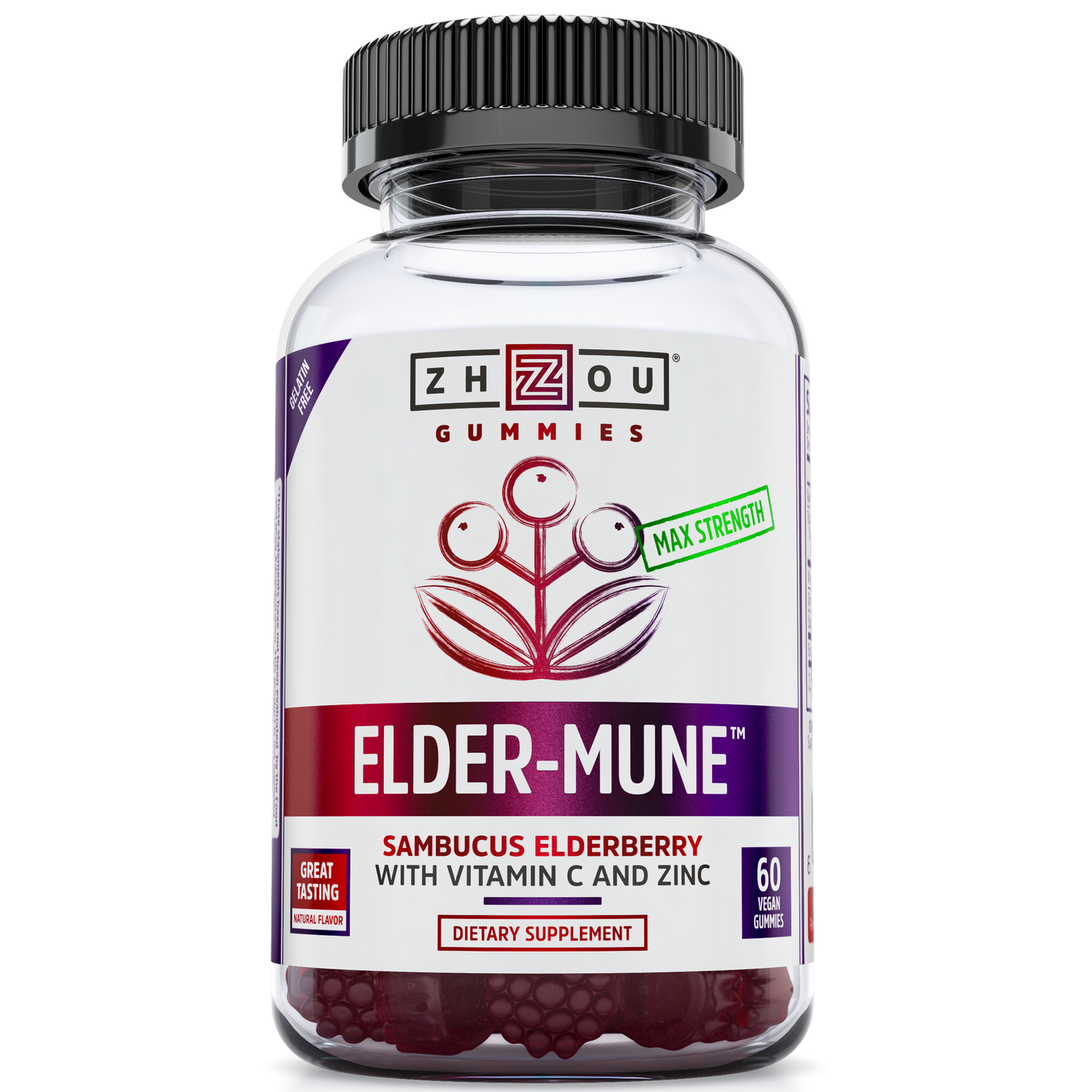 Elder-Mune Elderberry 60 gummies Curated Wellness