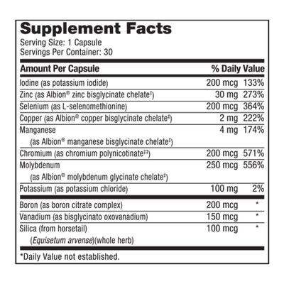 LDA Trace Mineral Complex 30 vegcap Curated Wellness