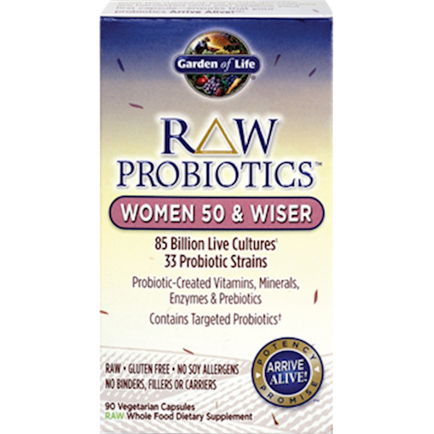 RAW Probiotics Wom 50 & Wiser 90 vcaps Curated Wellness