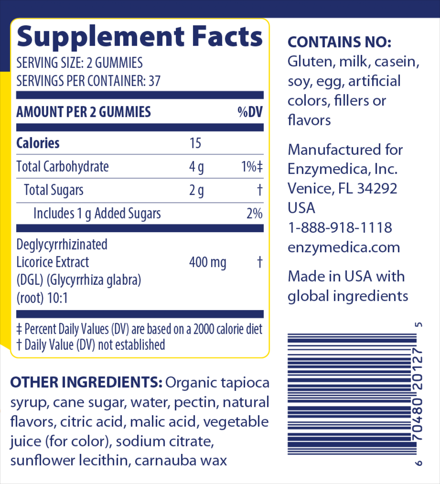 DGL Stomach Soothe 74 gummies Curated Wellness