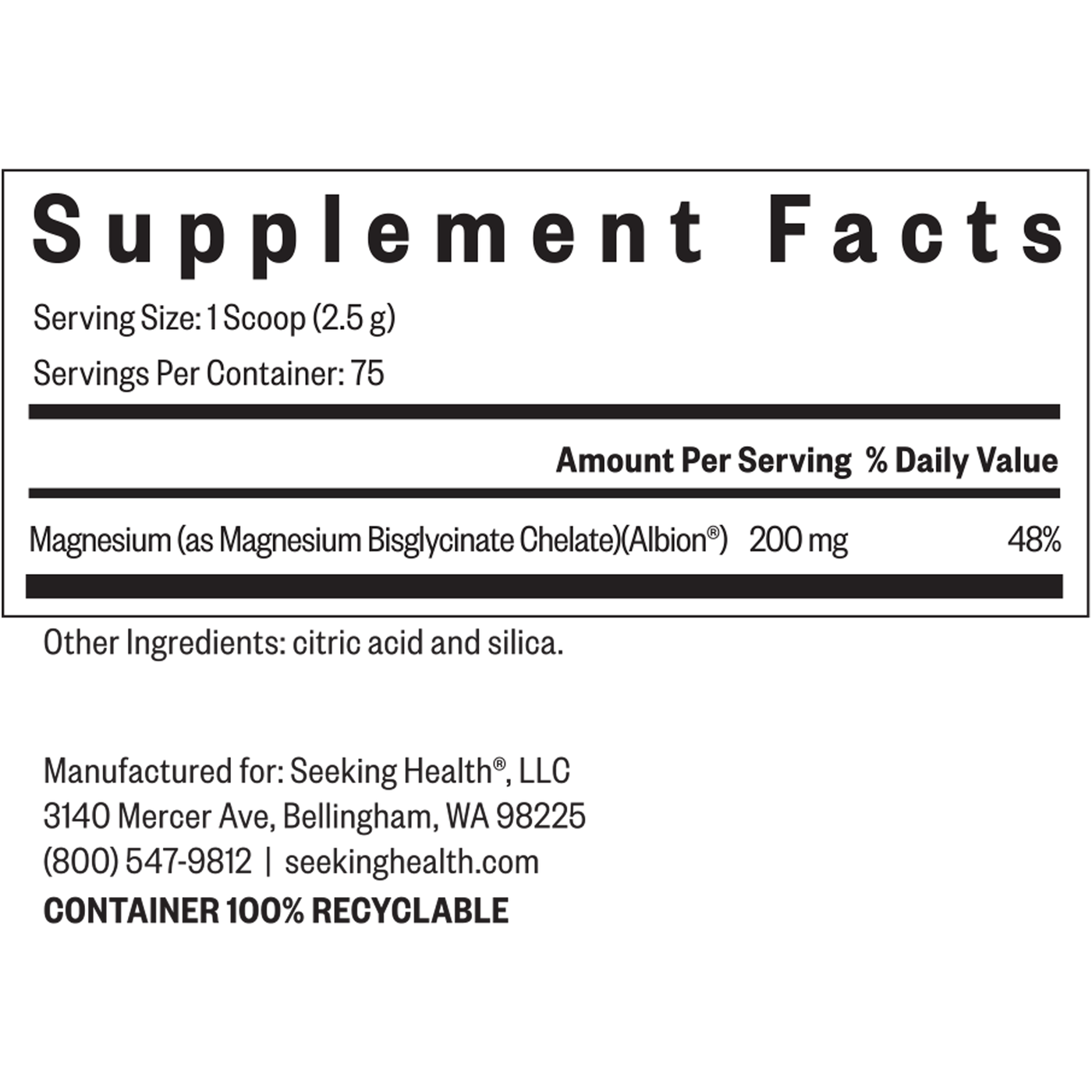 Magnesium Glycinate Powder  Curated Wellness