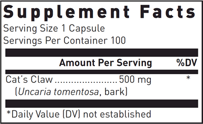 Cat's Claw 500 mg  Curated Wellness