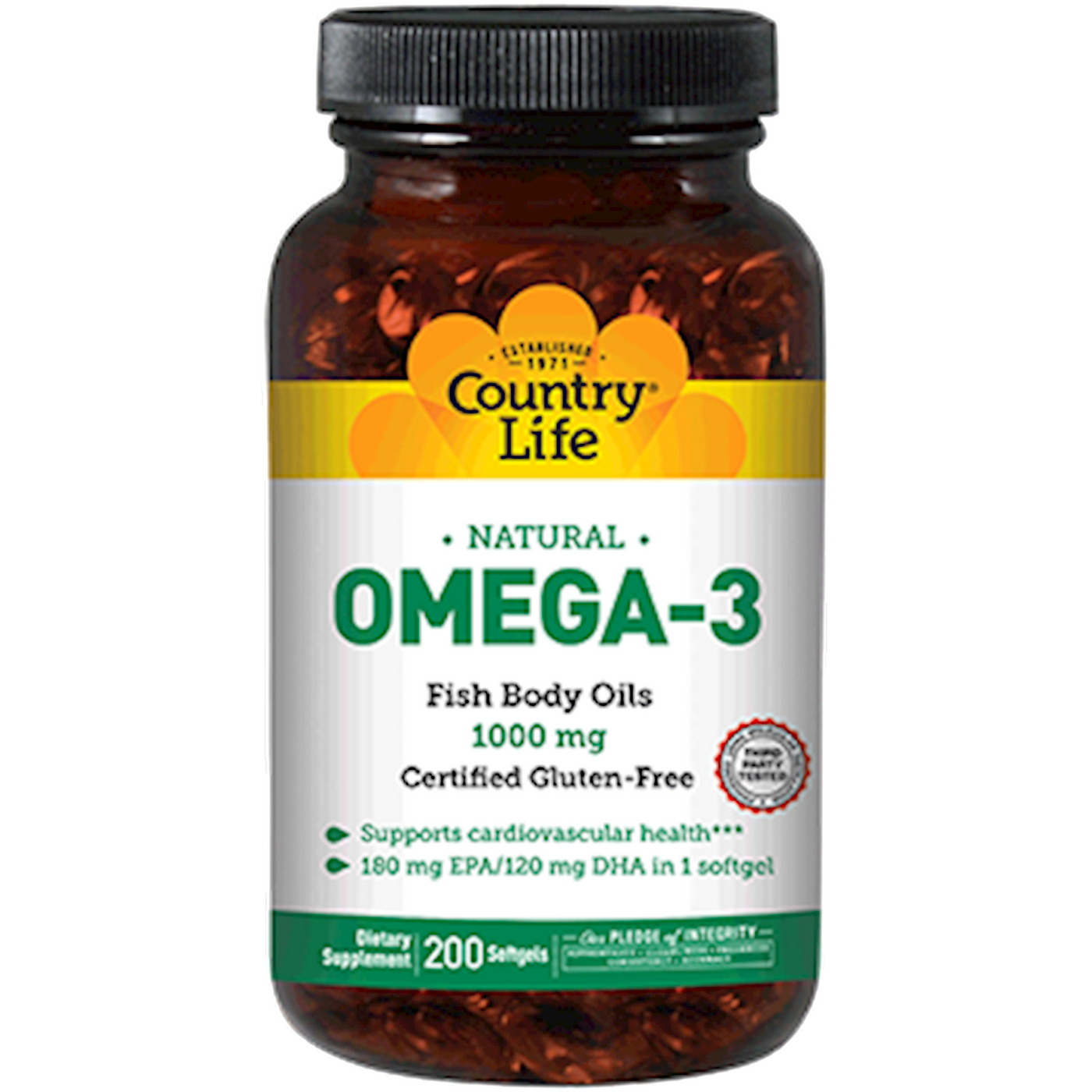 Omega-3 Fish Oil 1000 mg 200 gels Curated Wellness
