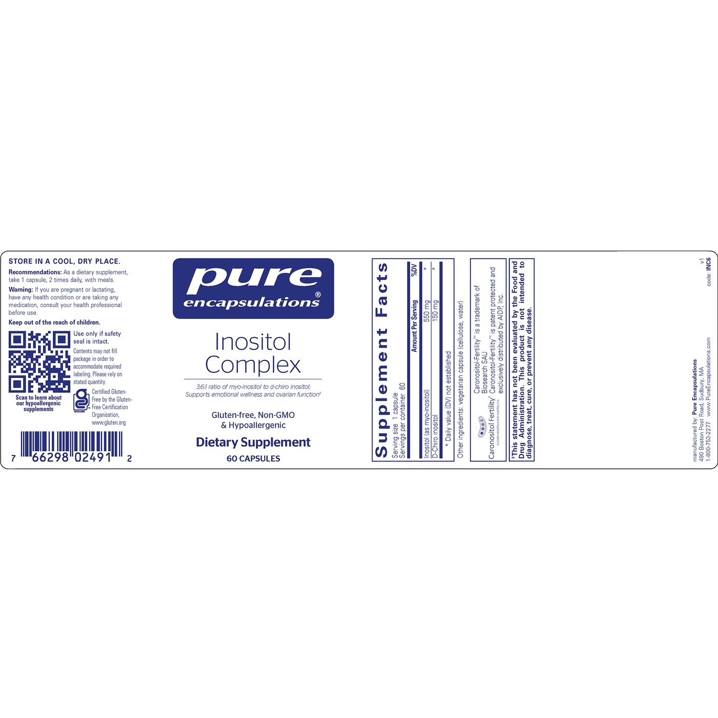 Inositol Complex 60c Curated Wellness