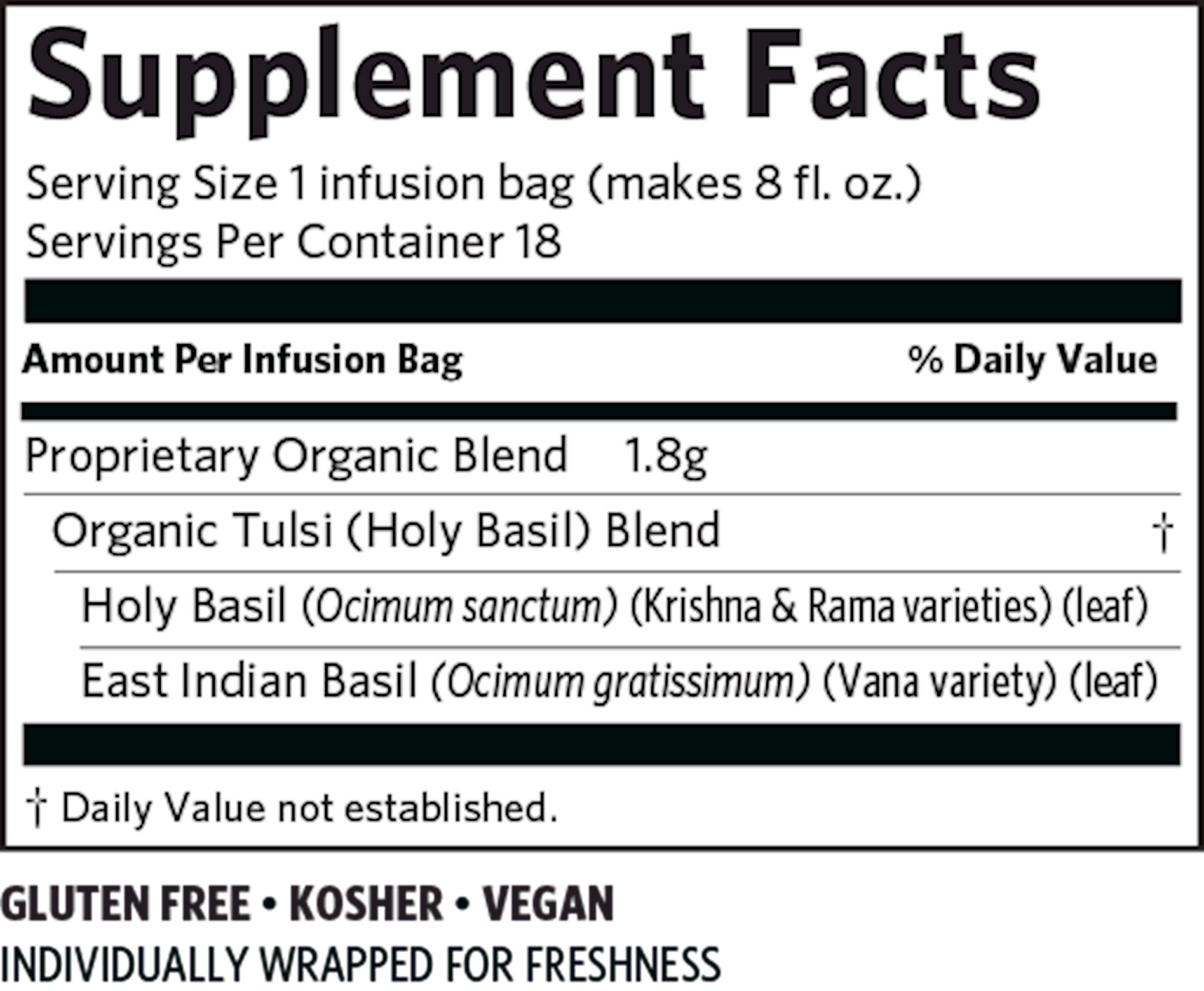 Tulsi Tea Original 18 bags Curated Wellness