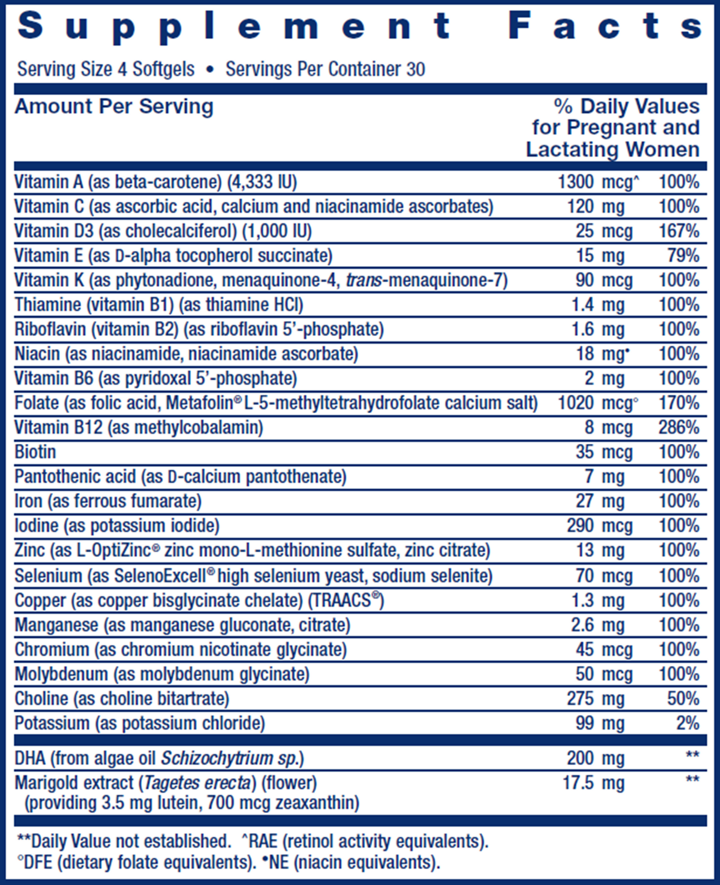 Prenatal Advantage 120 Softgels Curated Wellness