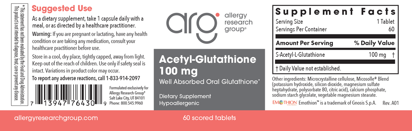 Acetyl-Glutathione 100 mg  Curated Wellness