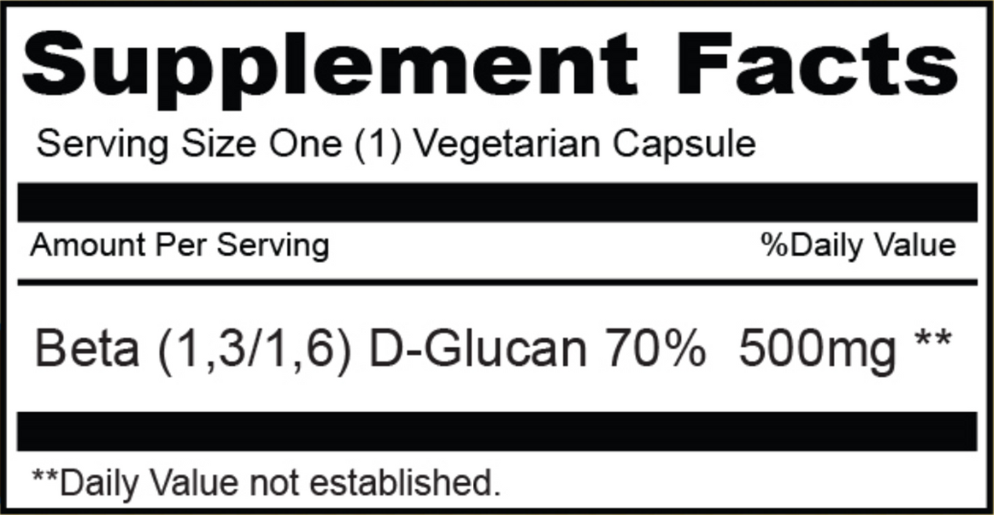 Beta Glucan 500 mg  Curated Wellness